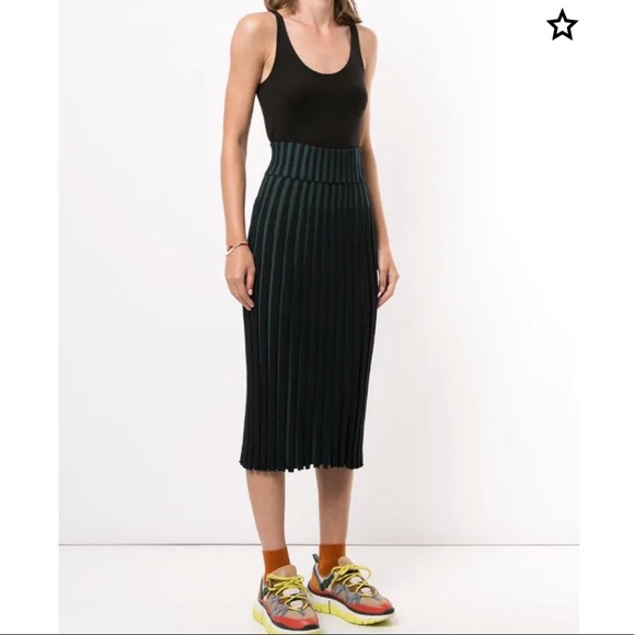 Kenzo Two Tone Pleated Midi Skirt Size Small